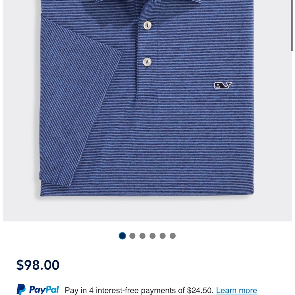 Men's Blue Striped Polo Shirt